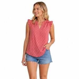 MAEVE Pink V Neck Sleeveless Top, XS